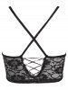 Padded Cross Back Lace Crop Cami Top -  
