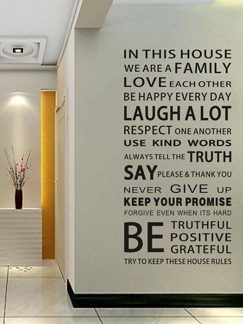 

We Are Family Quote Wall Stickers For Living Room, Black