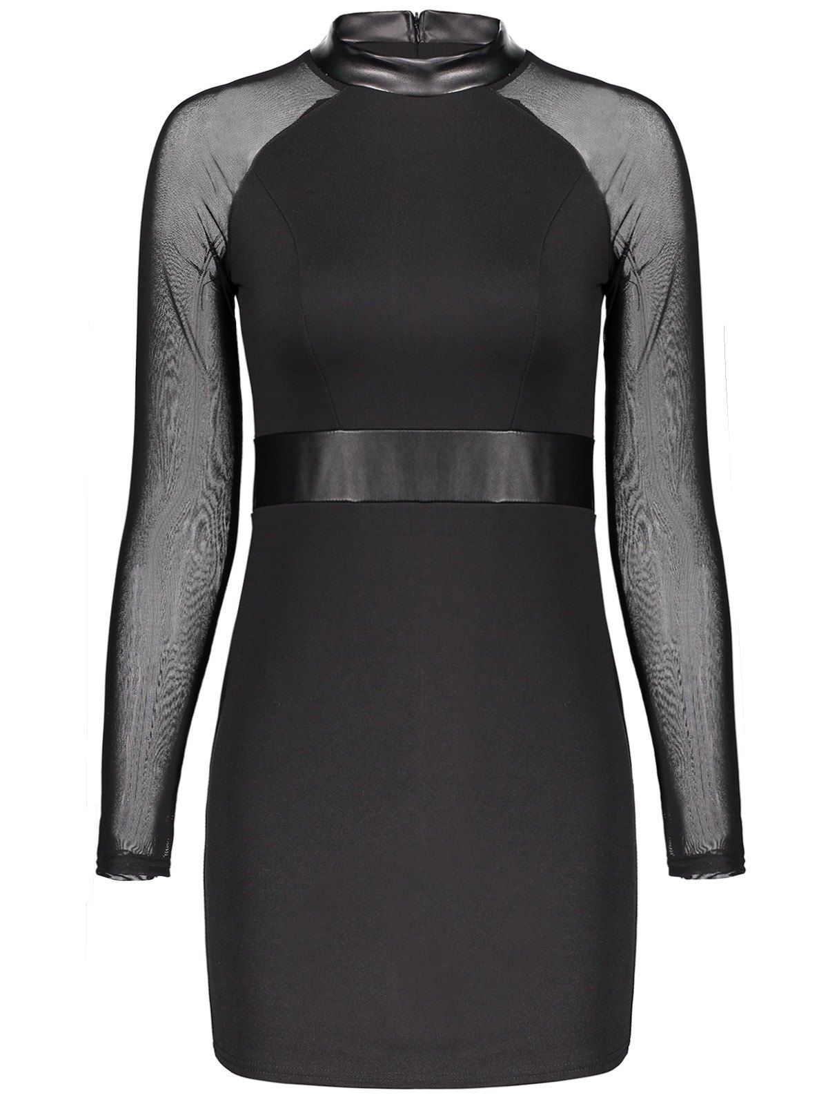 long sleeve mock neck mini dress