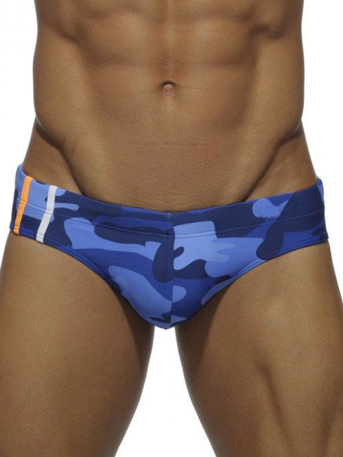 

Drawstring Camo Bikini Swimwear, Cerulean