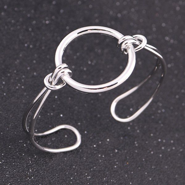 

Alloy Circle Ring Adjustable Cuff Bangle, Silver