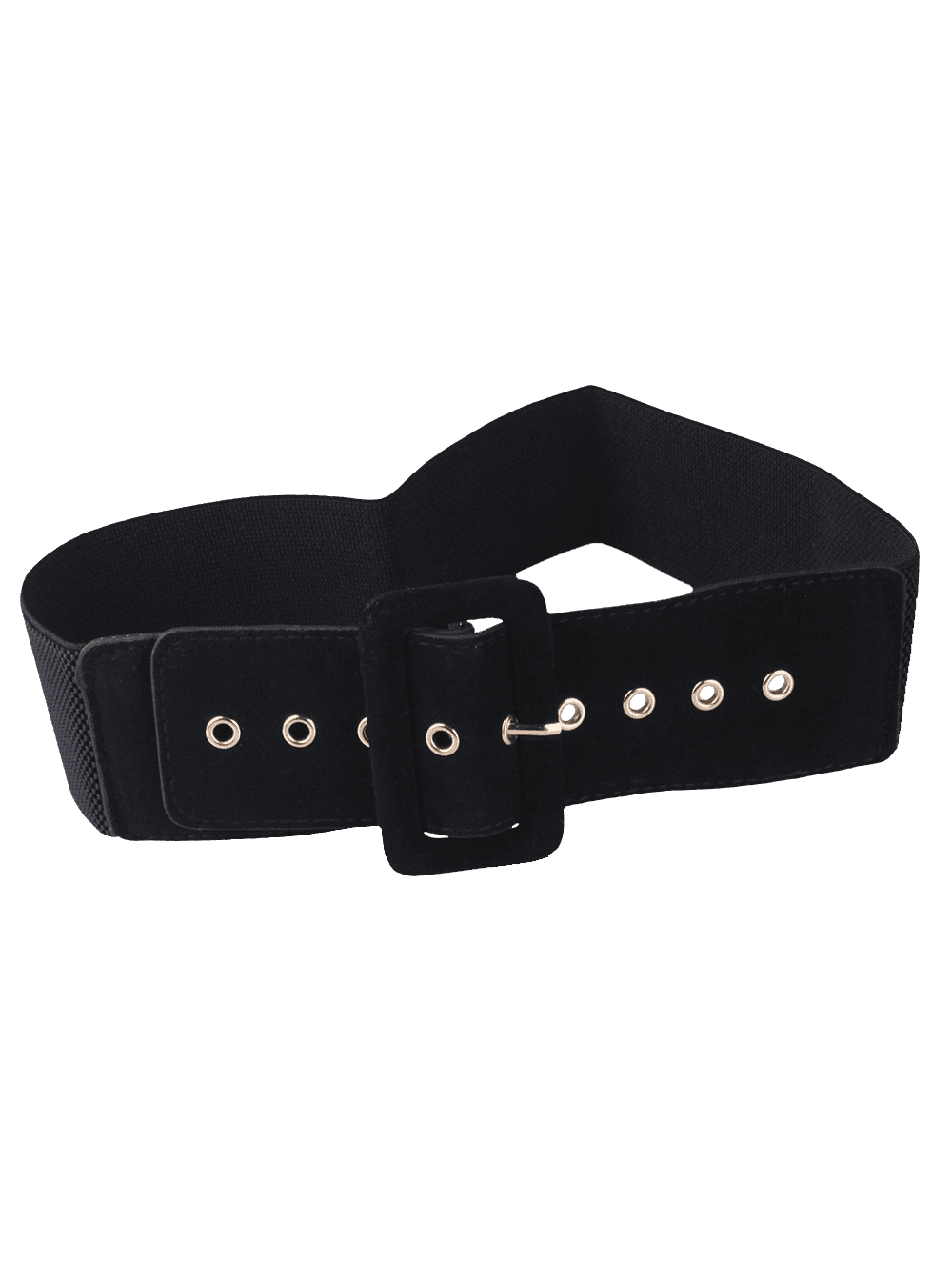 

Pin Buckle Wide Elastic Belt, Black