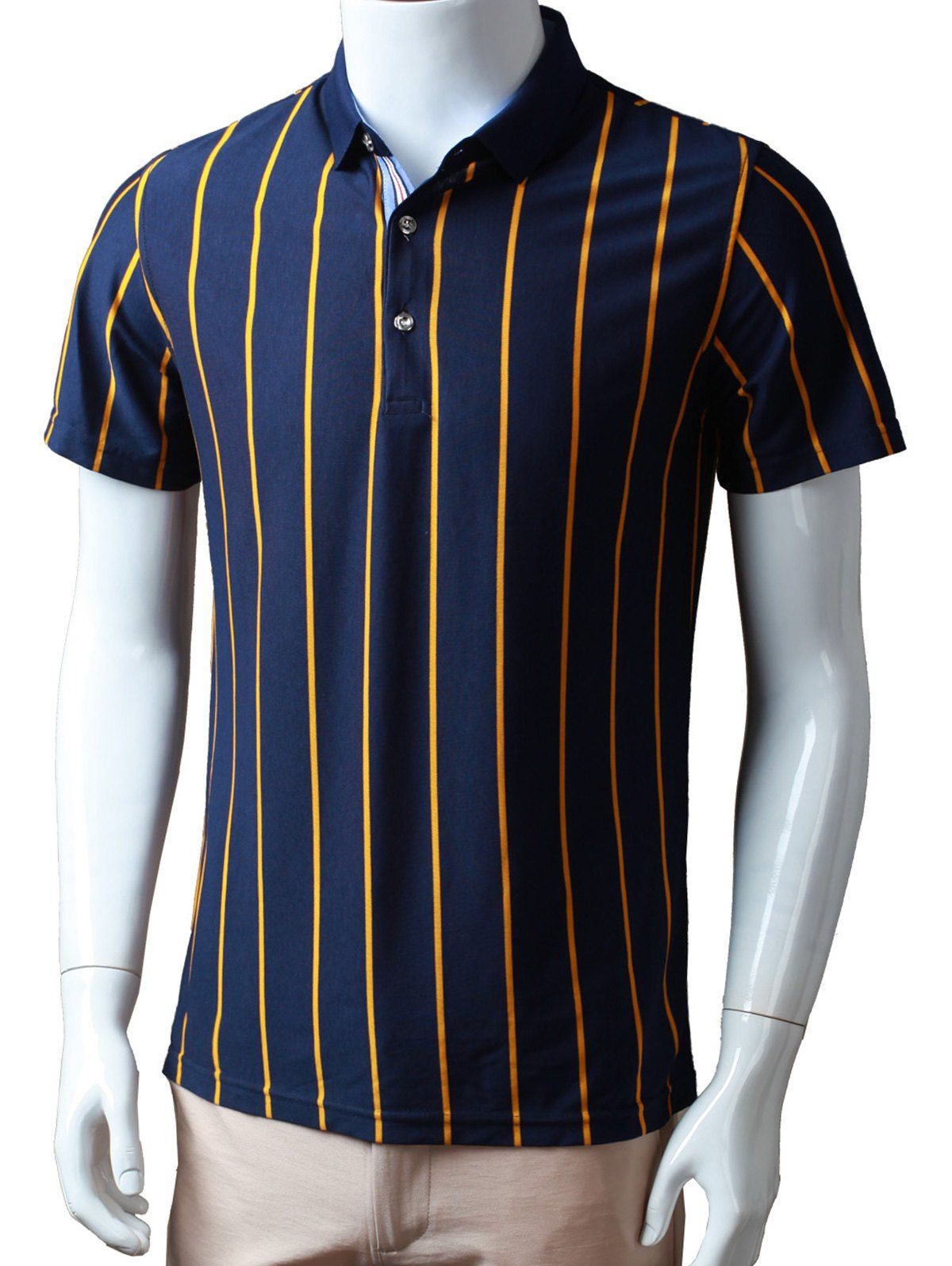 [28% OFF] Short Sleeve Vertical Striped T Shirt | Rosegal