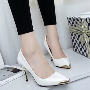 Metal Toe Stiletto Heel Pumps
