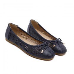 Bow Hollow Out Flat Shoes