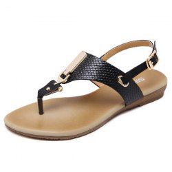Metal Detail Flip Flop Sandals