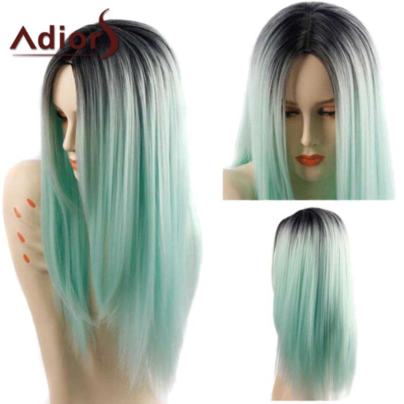 

Adiors Long Straight Middle Parting Ombre Synthetic Wig, Colormix