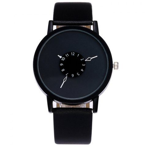 Firstgrabber Faux Leather Strap Number Analog Watch