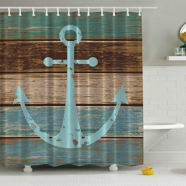 

Anchor Print Waterproof Mildewproof Shower Curtain, Colormix