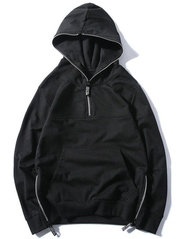 zippered kangaroo pocket hoodie