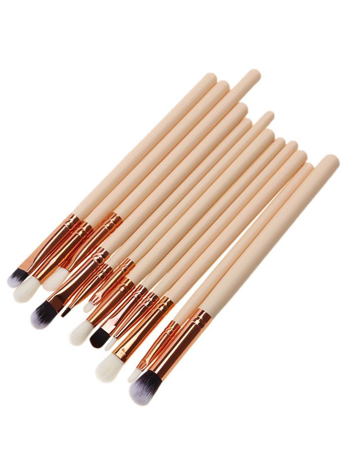 

12 Pcs Fiber Eye Makeup Brushes Set, Pink