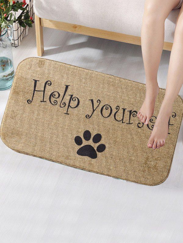 Brown Dog Paw Print Skidproof Bathroom Rug Rosegal Com Fashion Dog Paw Print Skidproof Bathroom Rug