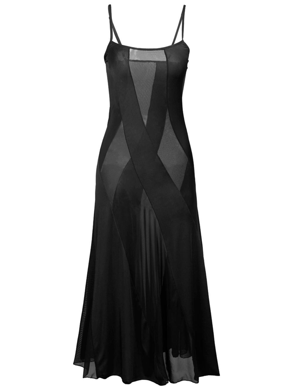 

Sheer Plus Size Slip Bandage Long Party Dress, Black
