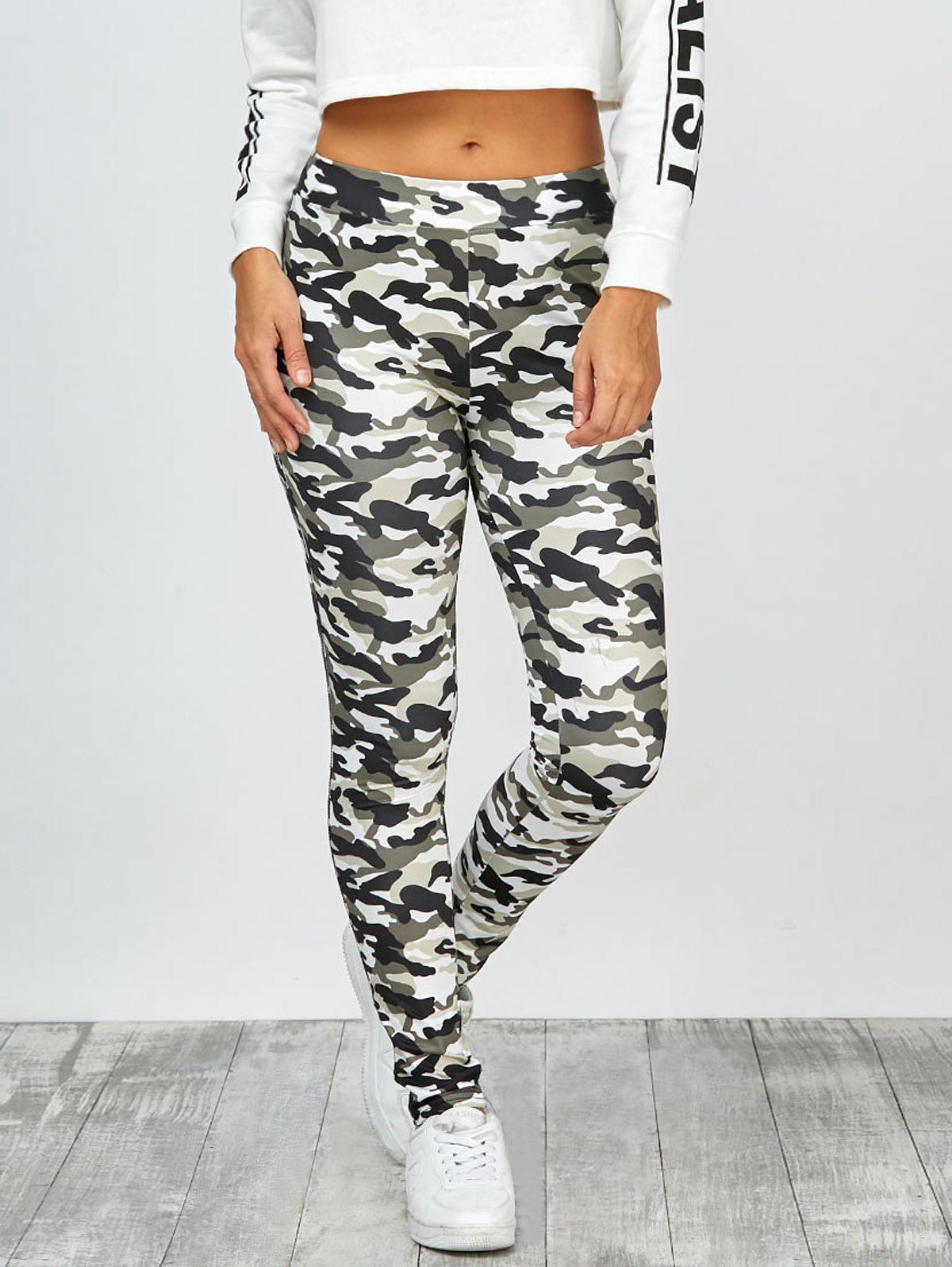 camo high waisted workout leggings