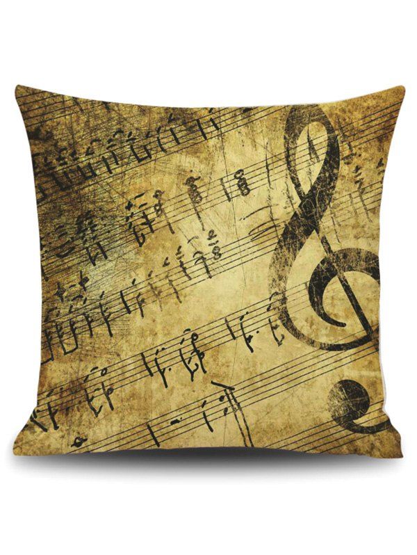 

Vintage Music Score Print Linen Square Pillowcase, Ginger