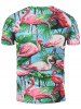3D Flamingo Floral Print Hawaiian T-Shirt -  