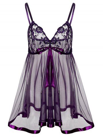 Spaghetti | Babydoll | Through | Strap | Plus | Size | See