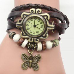 Faux Leather Strap Analog Vintage Bracelet Watch