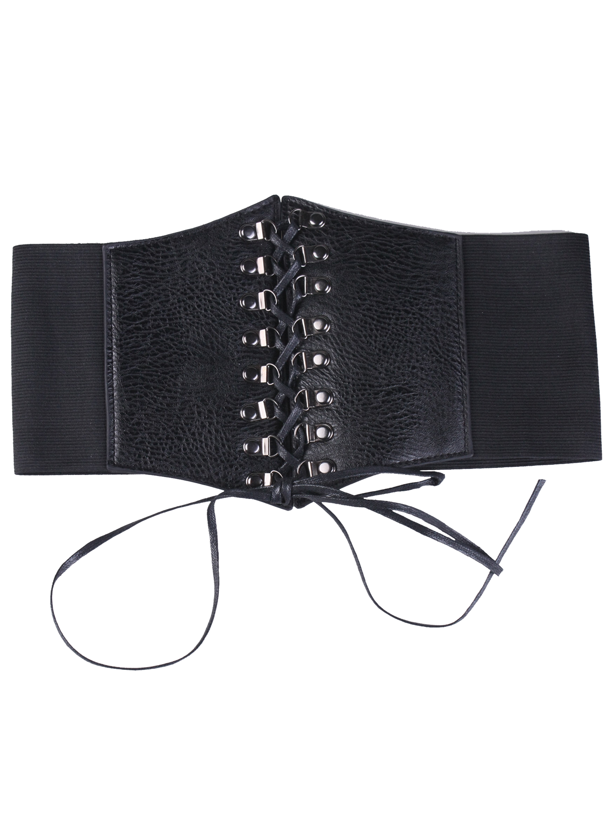 

High Waist Corset Belt with Lace Up, Black