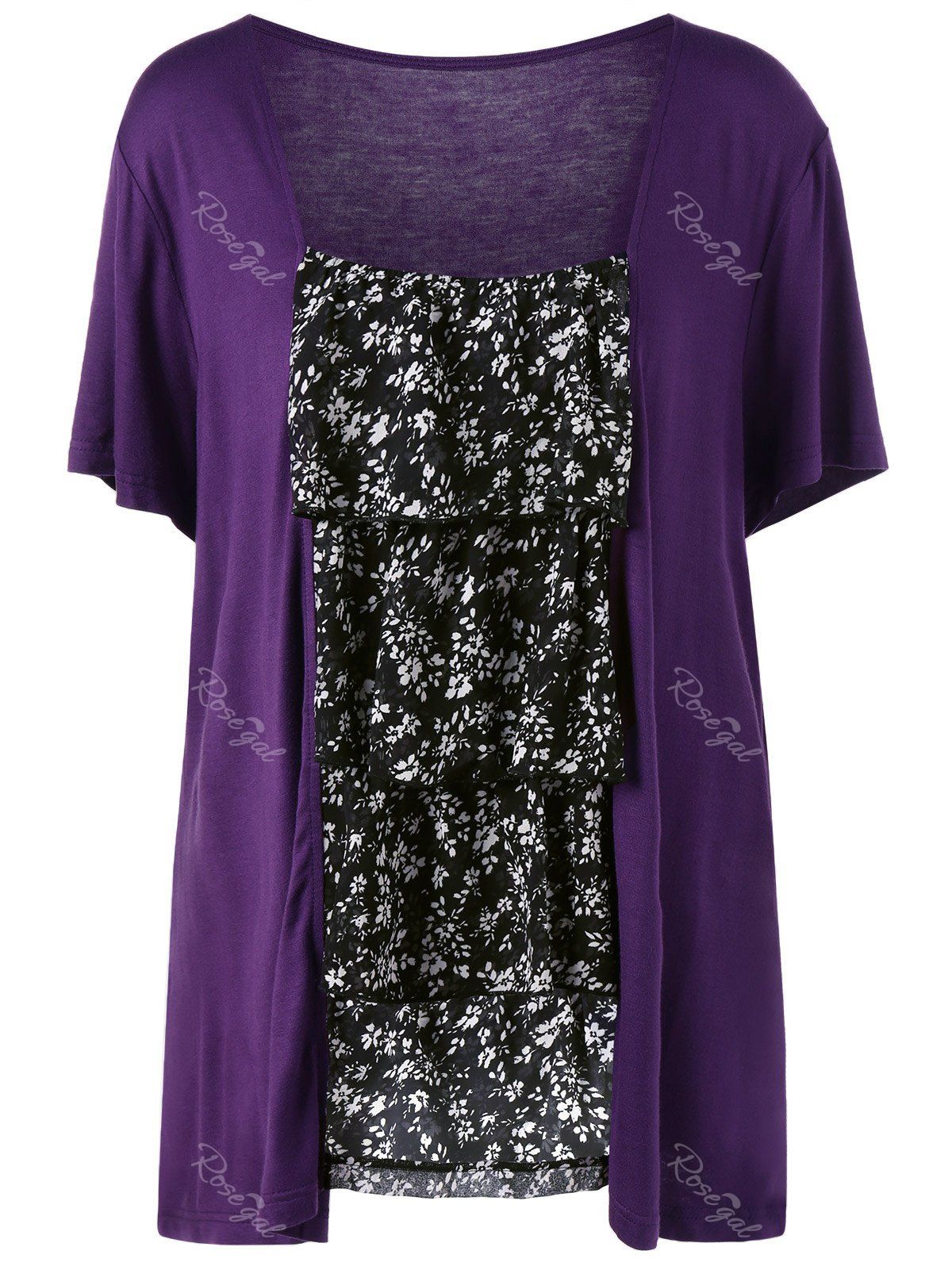 

Ruffles Layered Plus Size Top, Purple