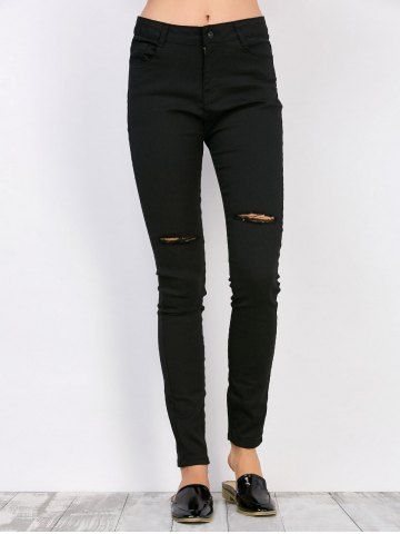 Chic High Waisted Distressed Jeans  