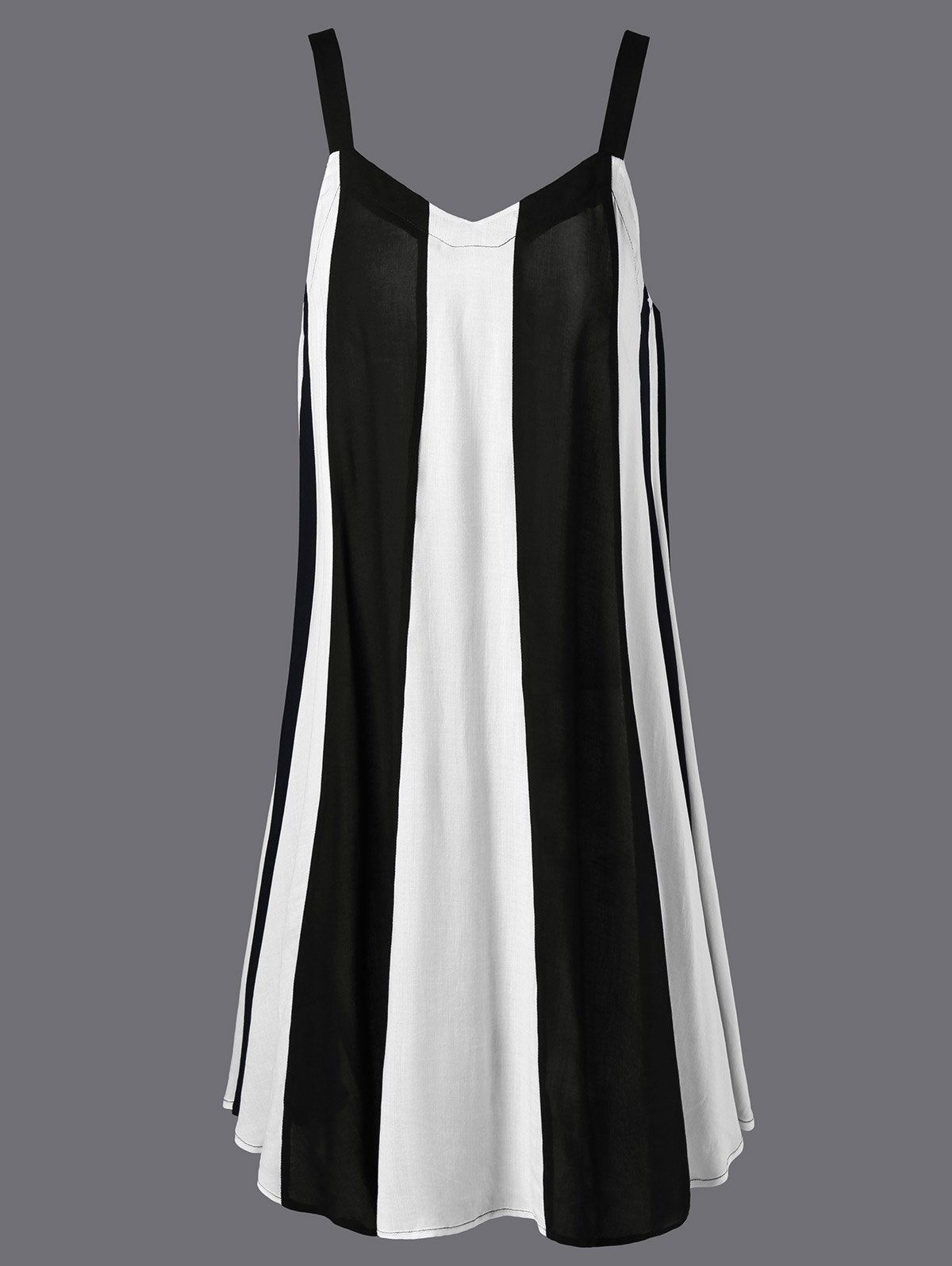

Swing Striped Casual Daytime A Line Dress, White