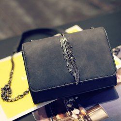 Metal Leaf Chains Crossbody Bag