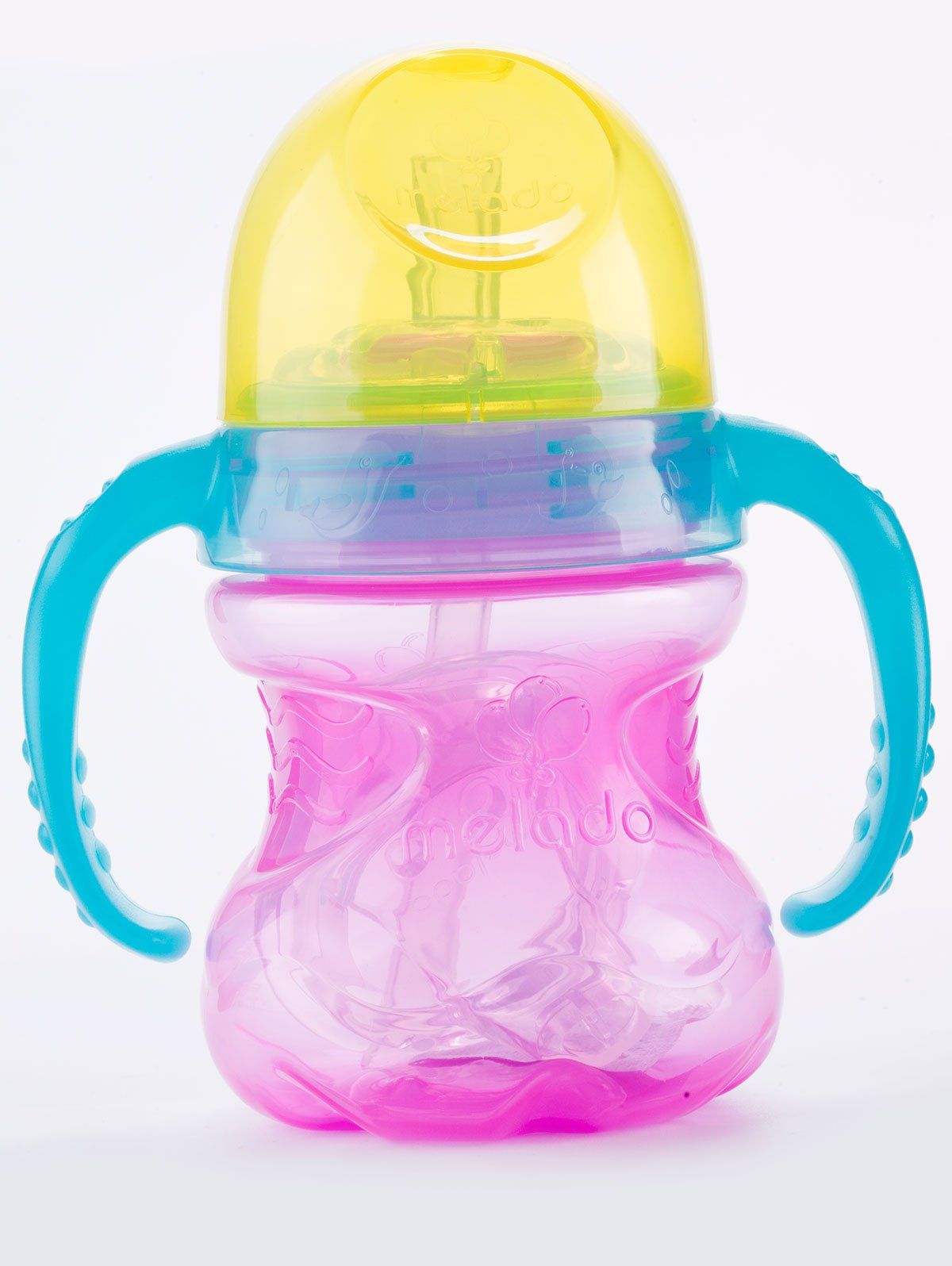 [64 OFF] Melado Baby Feeding Straw Drinking Bottle With Handles Rosegal