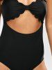 Scalloped Cut Out One Piece Swimsuit -  