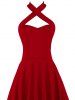 Halter Vintage Criss Cross Swing Pin Up Dress -  