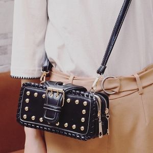 Whipstitch Cross Body Rivet Bag
