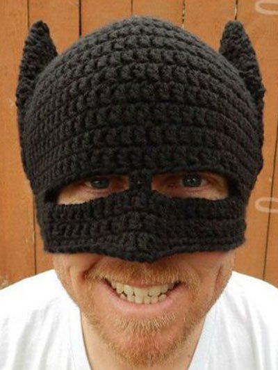 

Knitted Masquerade Cosplay Batman Party Mask Hat, Black