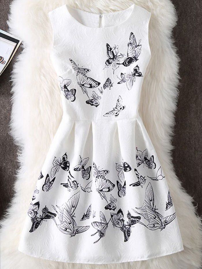 butterfly print gown