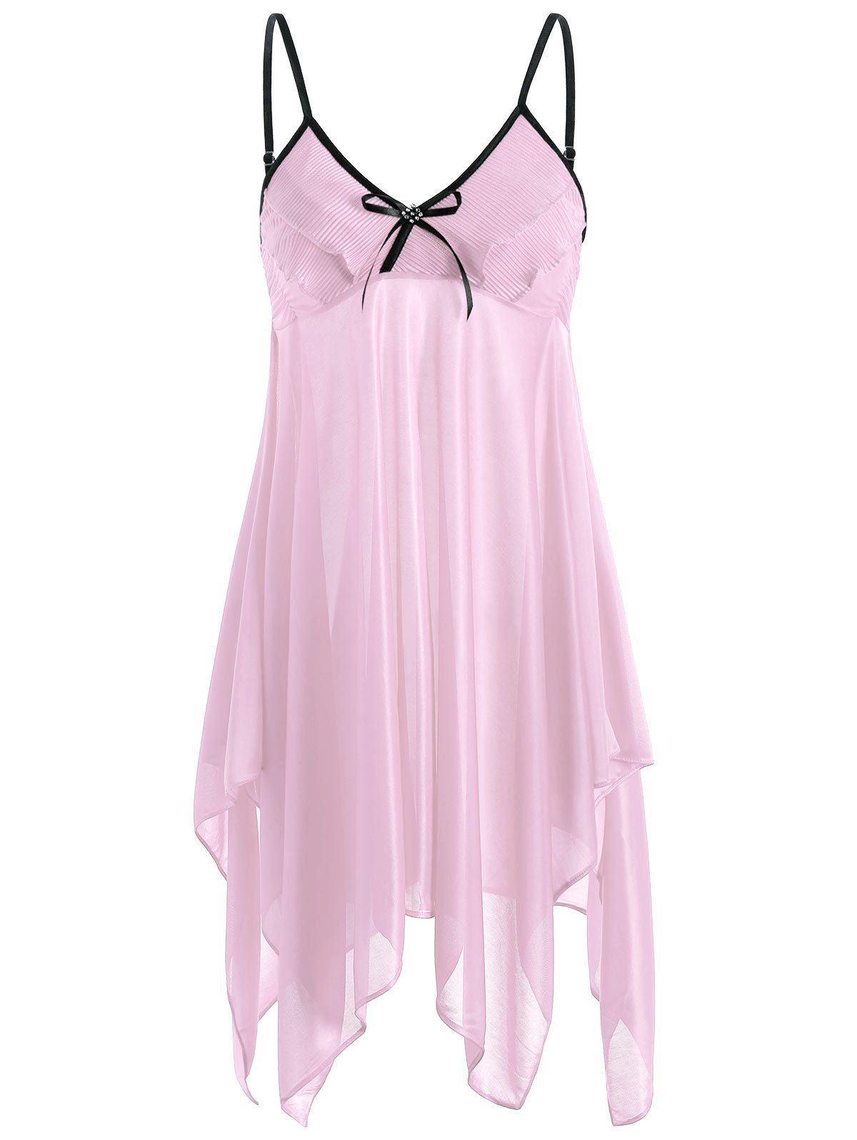 [10% OFF] Handkerchief Ruffles Cami Babydoll | Rosegal