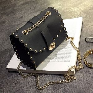 Rivet Chains Scalloped Crossbody Bag