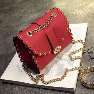 Rivet Chains Scalloped Crossbody Bag