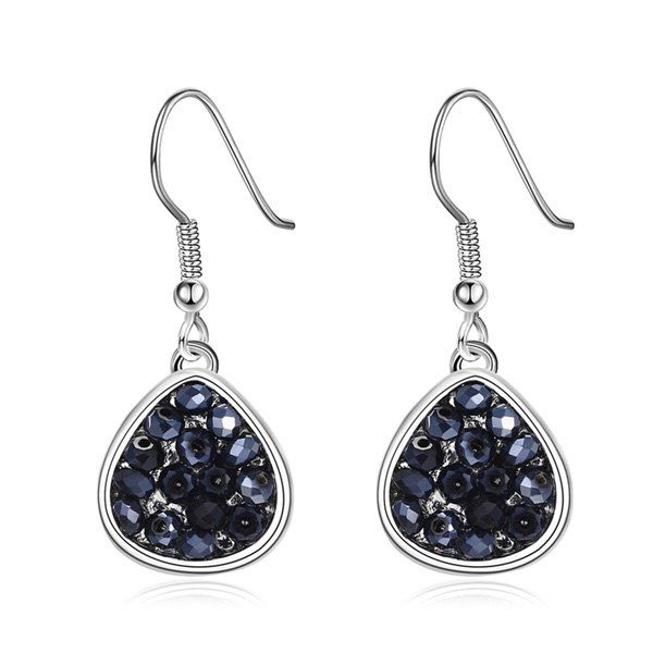 

Teardrop Artificial Crystal Drop Earrings, Silver