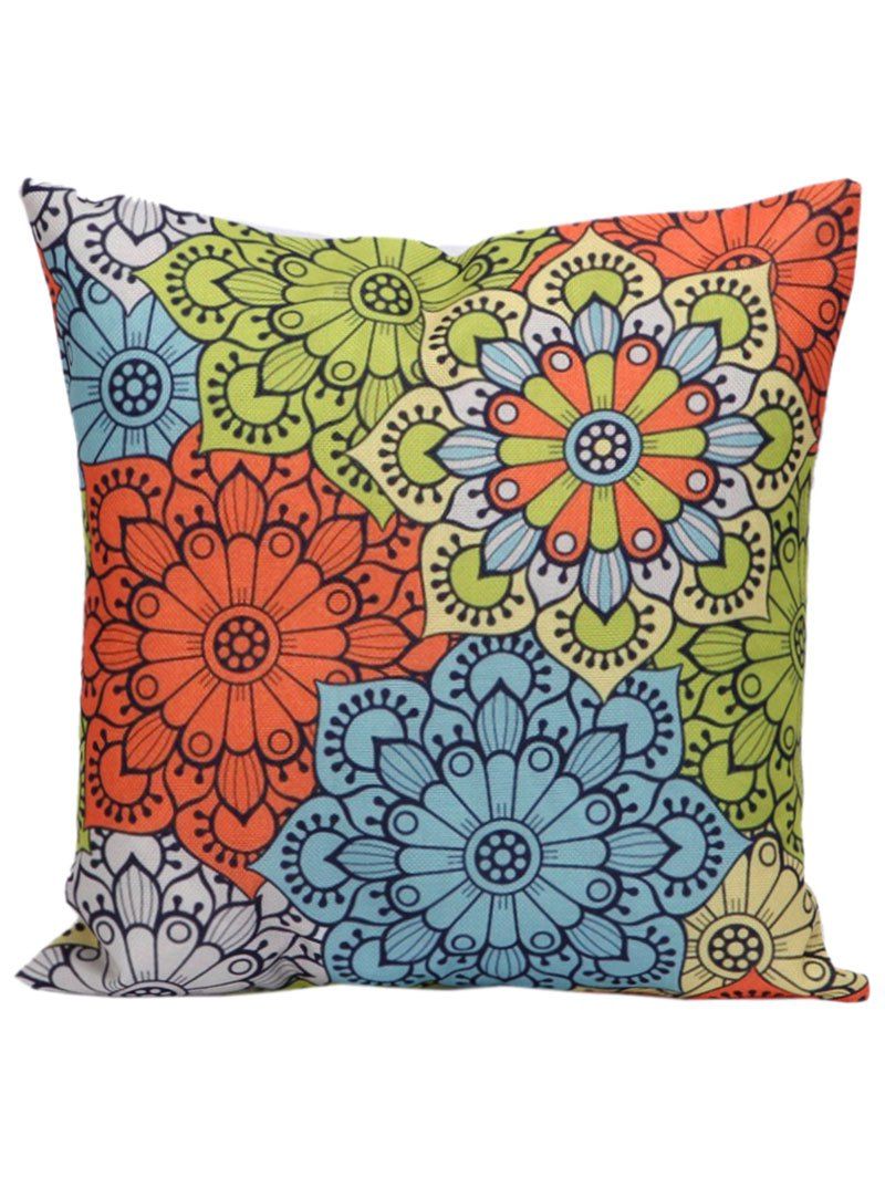 

Ethnic Floral Back Cushion Throw Pillowcase, Colormix