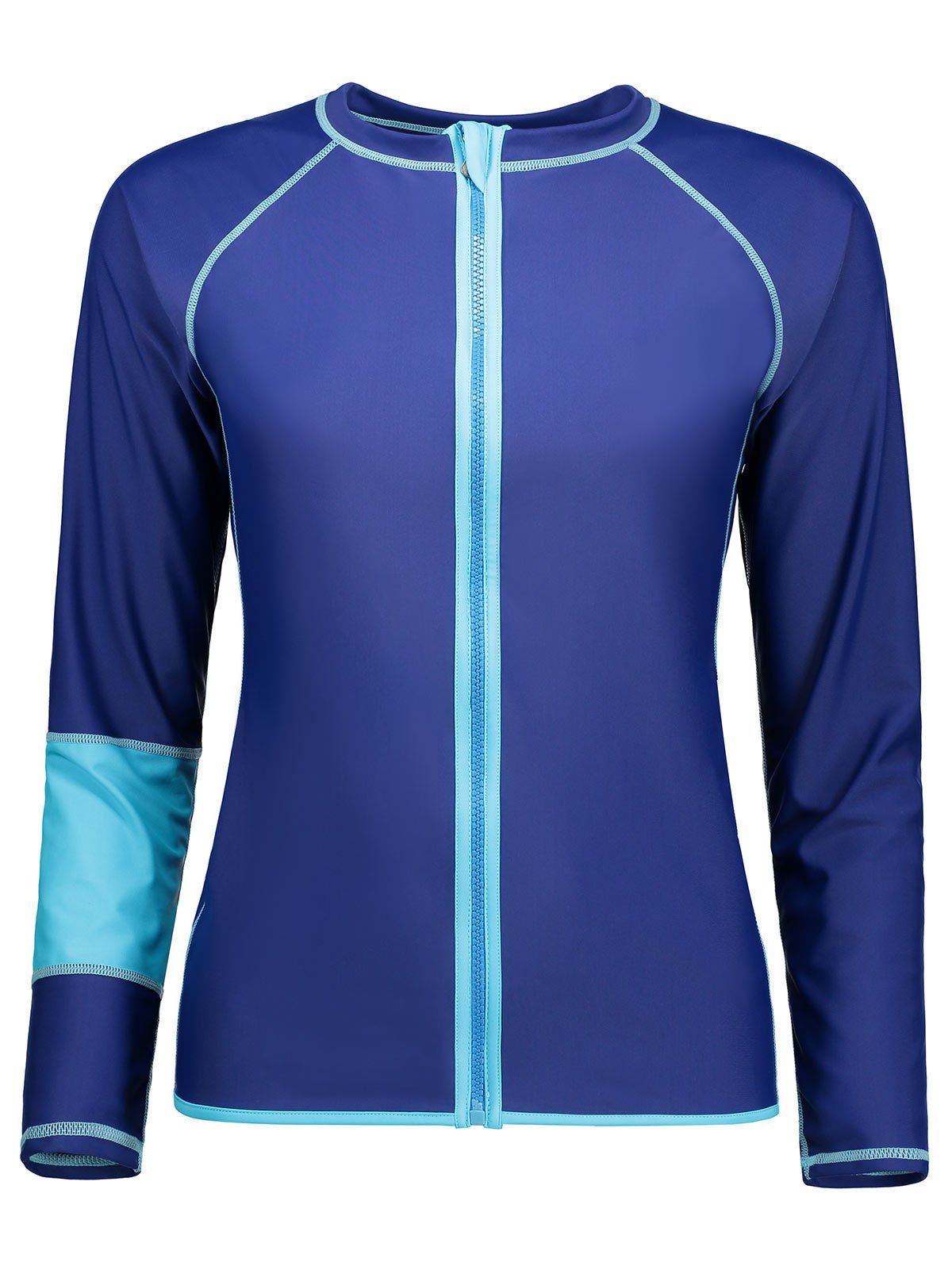 long sleeve zip up swim shirt