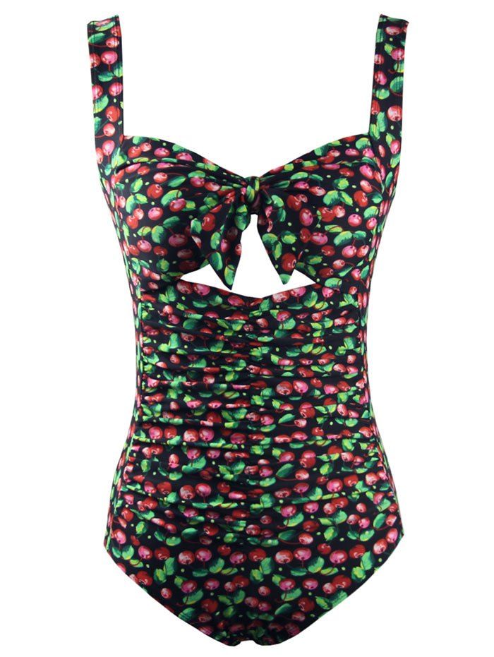 

Ruched One Piece Swimsuit With Padded Bra, Floral