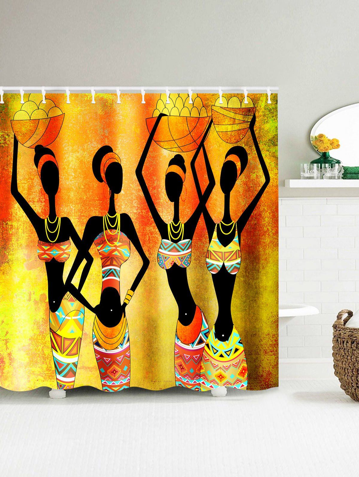 Yellow 180 200cm African Tribal Girl Harvest Celebration Shower S African Tribal Girl Harvest Celebration Shower Curtain
