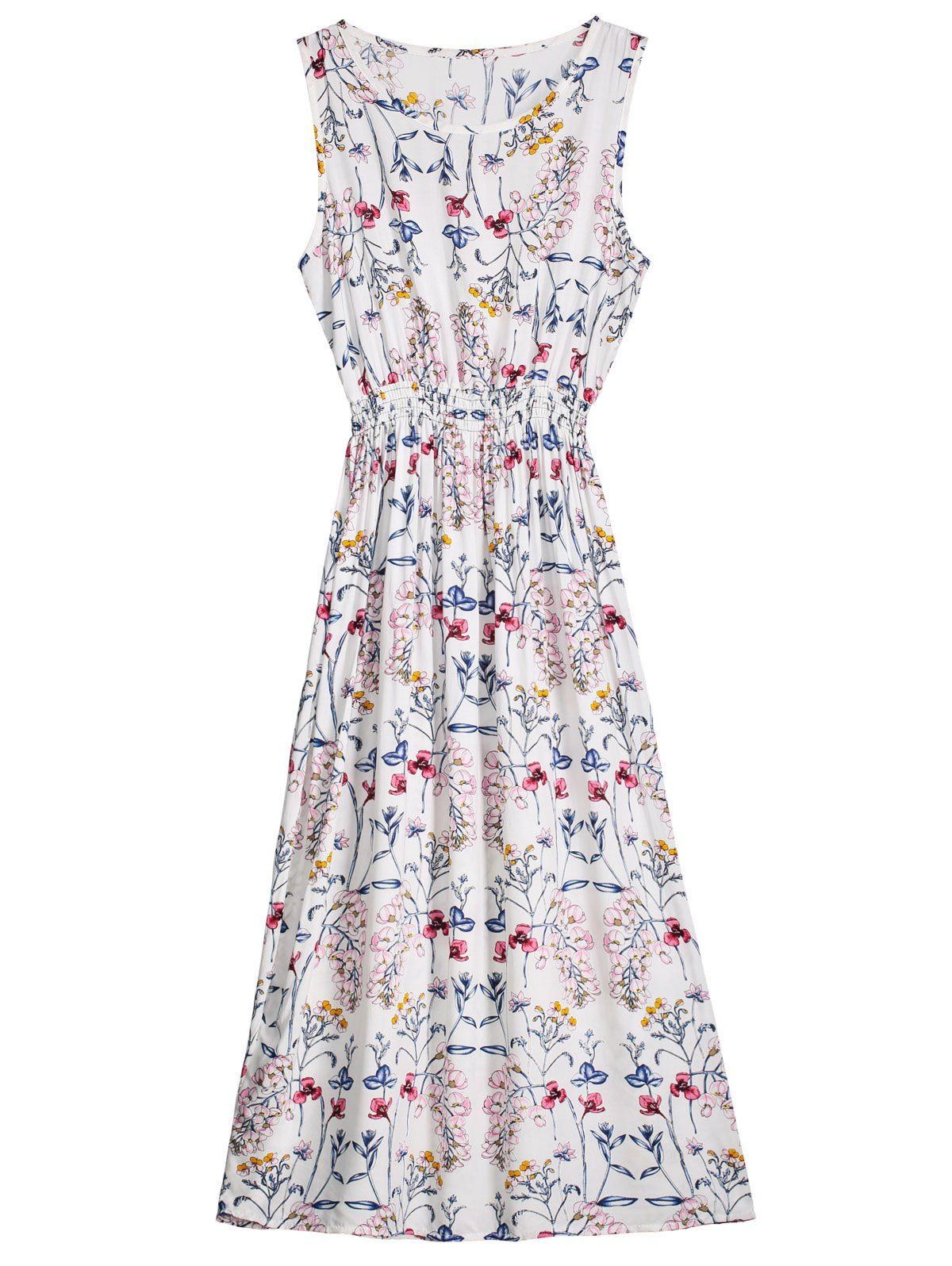 42 Off Sleeveless Floral Printed Mid Calf Dress Rosegal