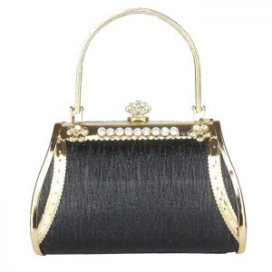 Metal Trim Hollow Out Evening Bag
