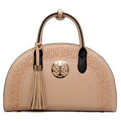 Semicircle Embroidered Tassel Handbag