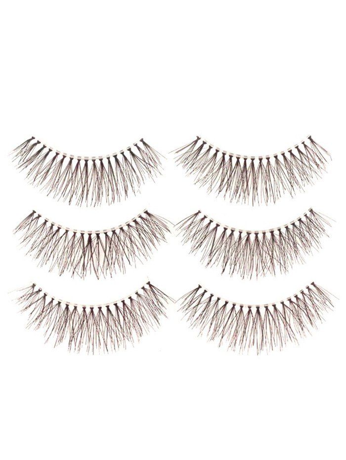 

3 Pairs Fake Eyelashes with Glue, Black