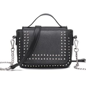 Rivet Chains Flap Crossbody Bag