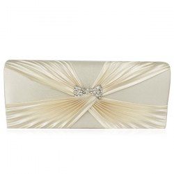 Satin Twist Pleated Clutch Evening Bag