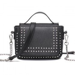 Rivet Chains Flap Crossbody Bag