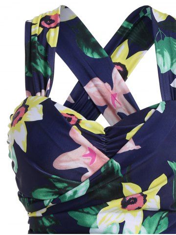 

Plus Size HawaiianFloral High Waist Swimdress, Floral