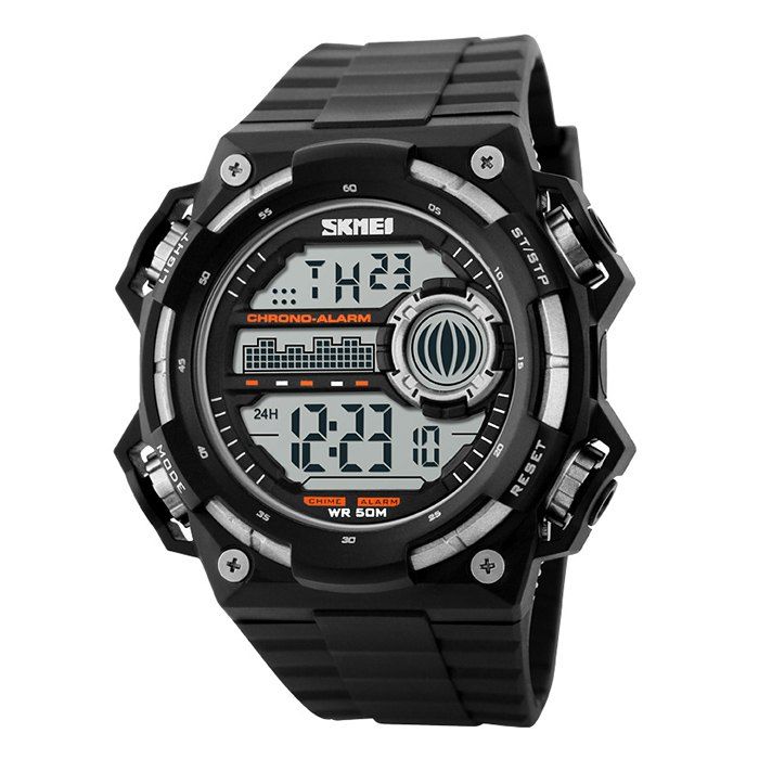 

SKMEI Outdoor Alarm Luminous Digital Watch, Silver